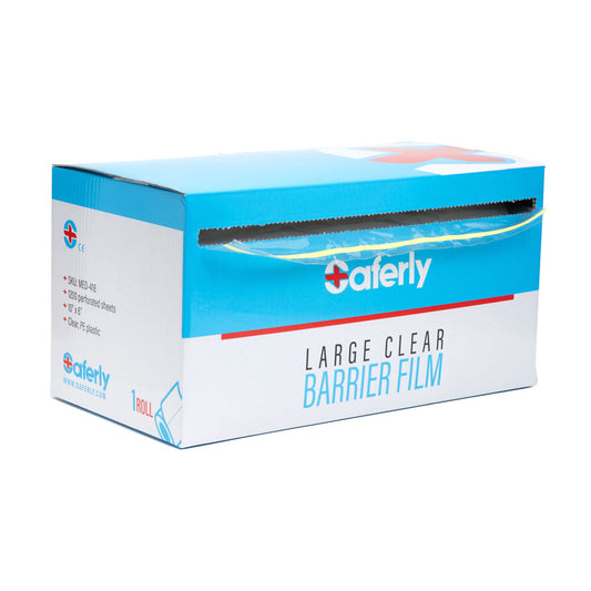 Saferly Medical Clear Barrier Film — 10" x 6" — One Roll of 1200 Perforated Sheets - Ultimate Beauty