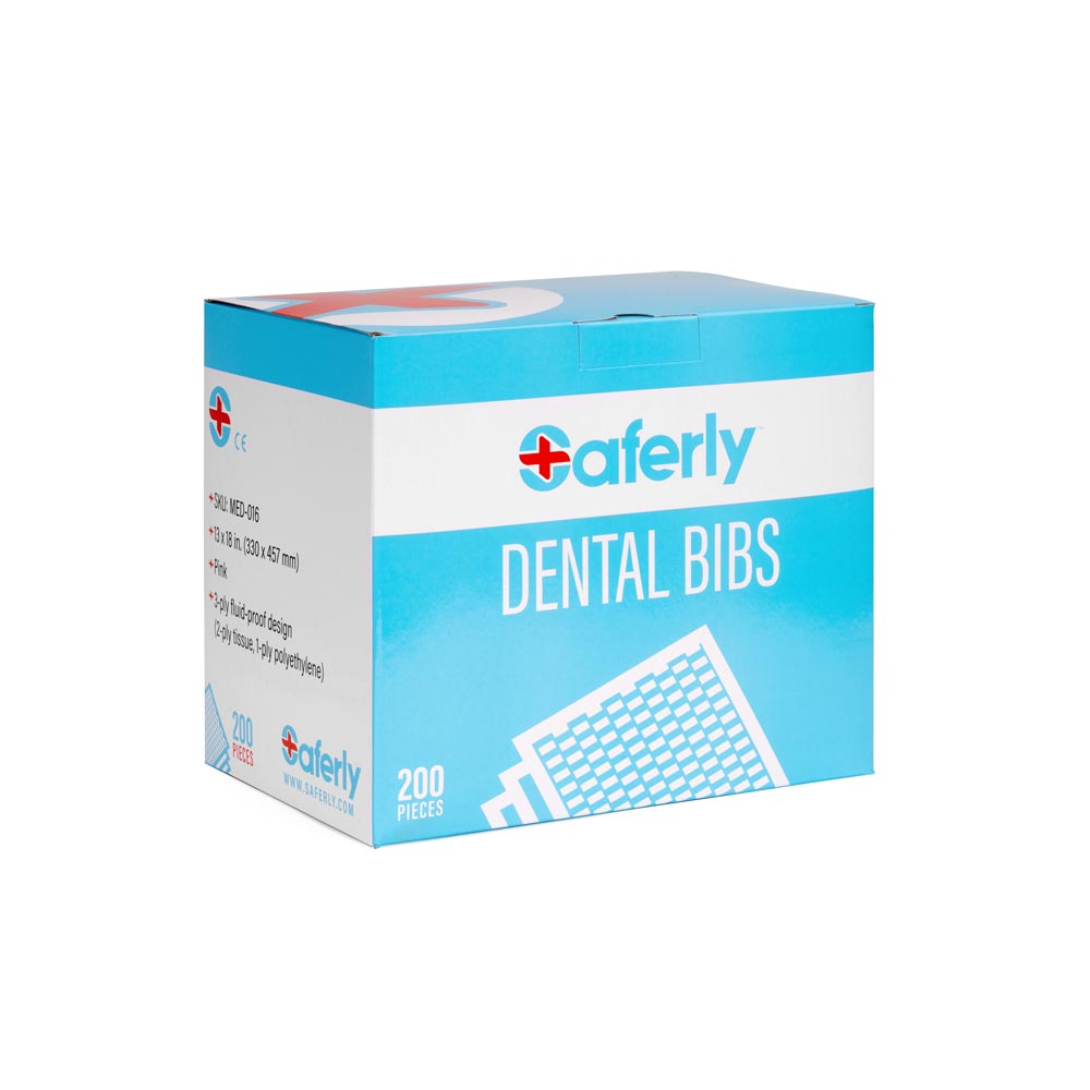 Saferly Pink Dental Bibs — Box of 200 - Ultimate Beauty