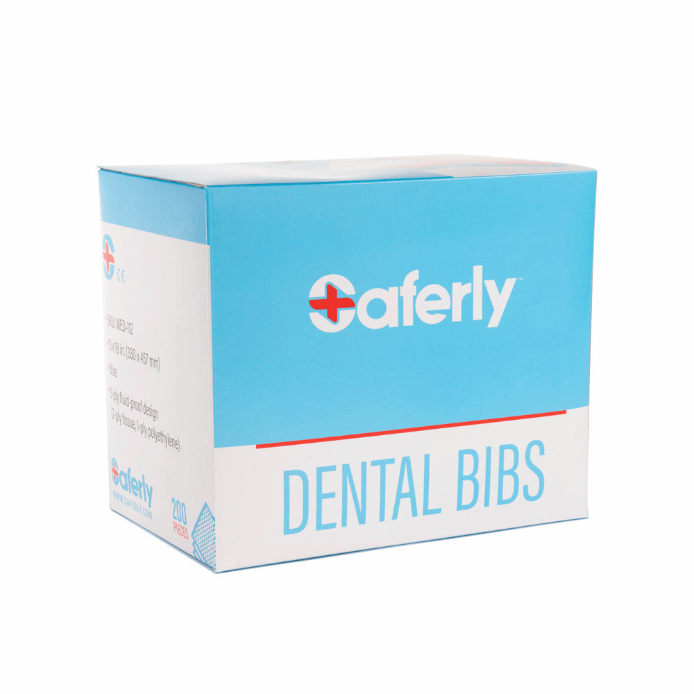 Saferly Blue Dental Bibs — 13" x 18" — Box of 200 - Ultimate Beauty