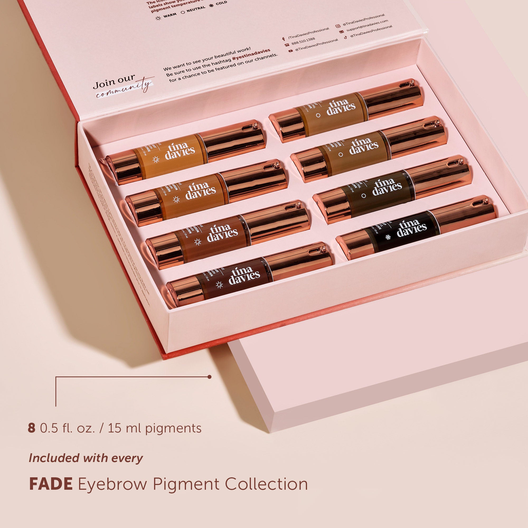 Tina Davies FADE Eyebrow Pigment Collection — Perma Blend — 8 1/2oz Bottles