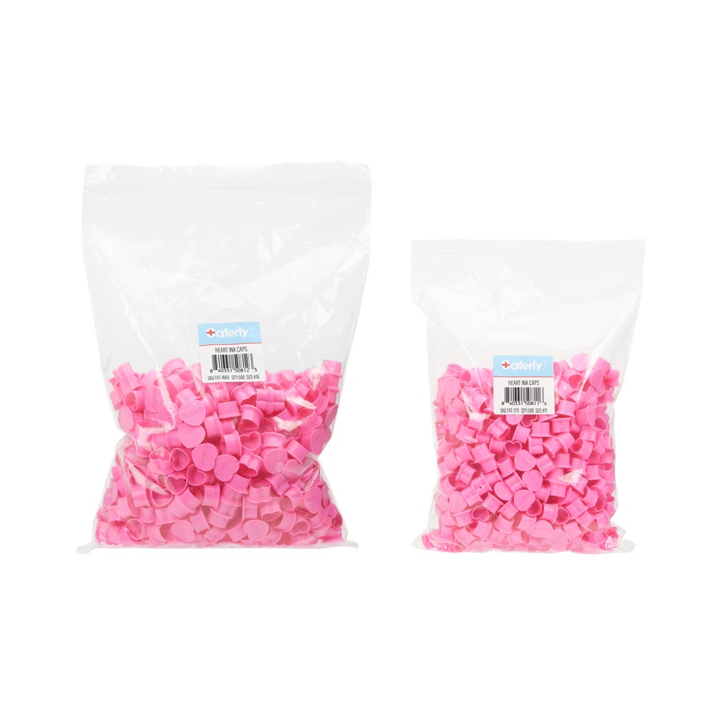 Saferly Heart Ink Caps — Bag of 500 — Pick Size
