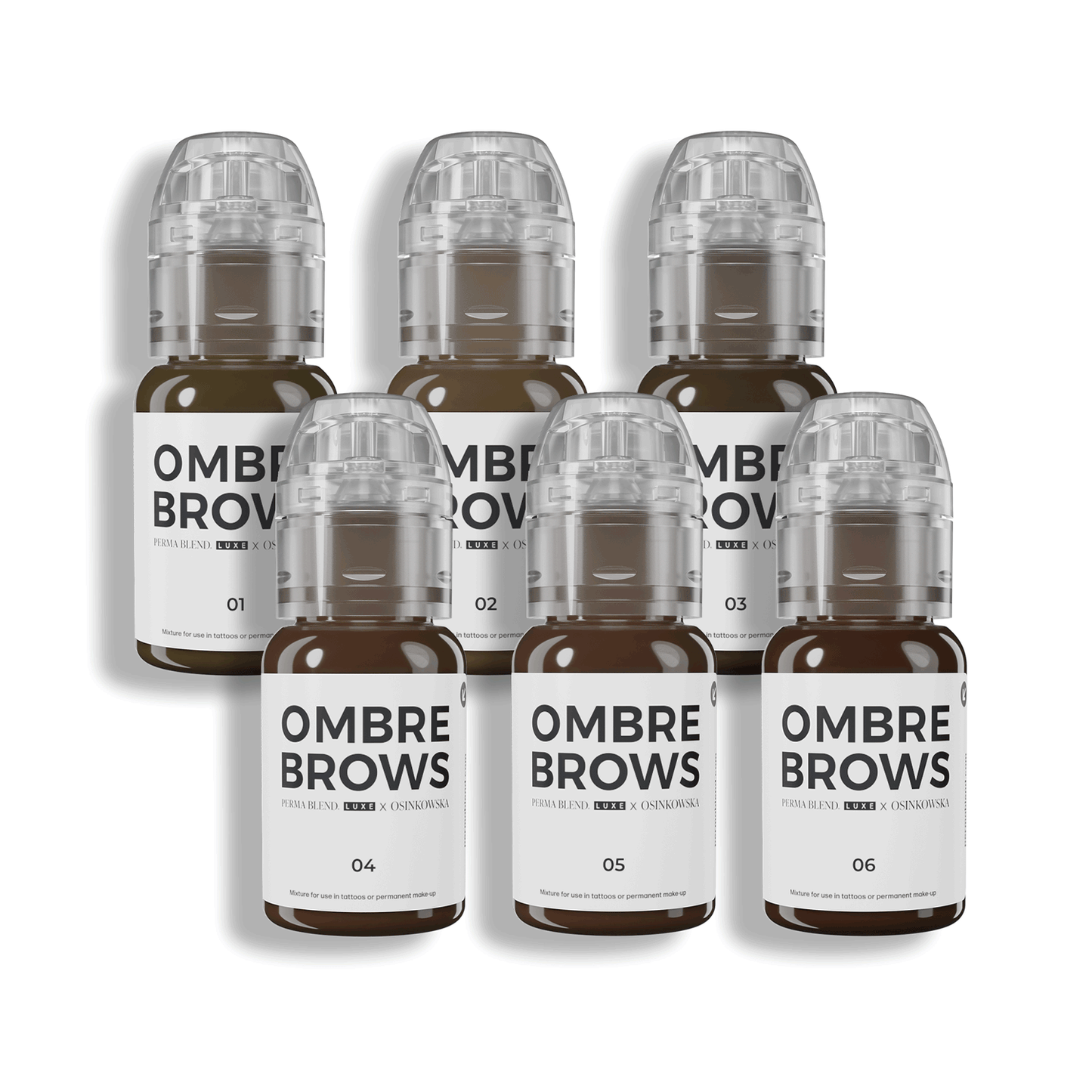 Paulina Osinkowska Ombre Brows 6 Bottle Set — Perma Blend — 1/2oz - Ultimate Beauty