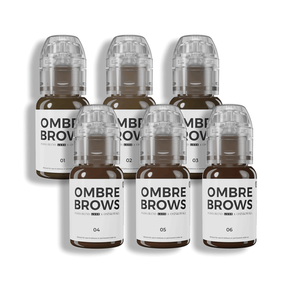 Paulina Osinkowska Ombre Brows 6 Bottle Set — Perma Blend — 1/2oz - Ultimate Beauty