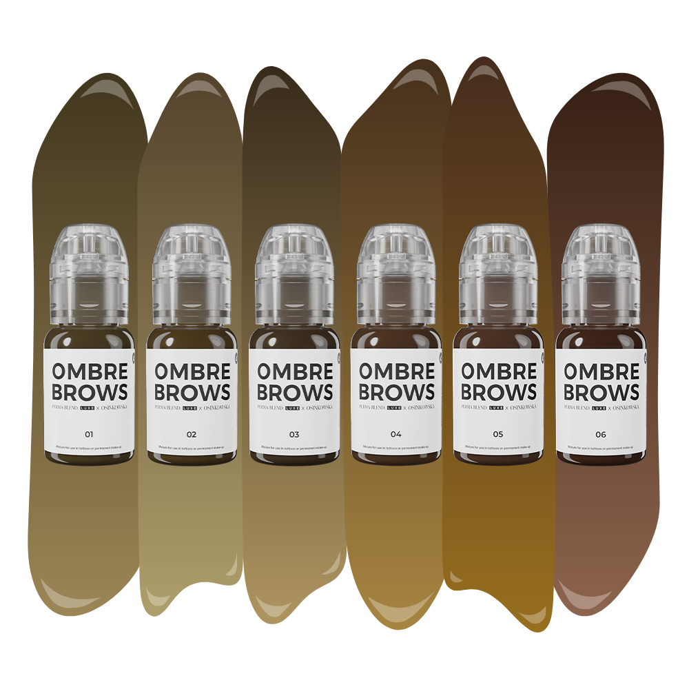 Paulina Osinkowska Ombre Brows 6 Bottle Set — Perma Blend — 1/2oz - Ultimate Beauty