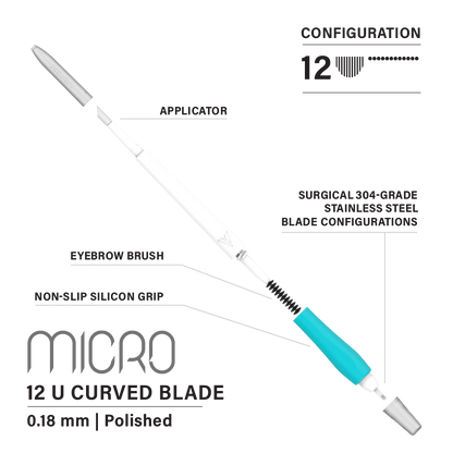 Vertix Micro Microblade - U Curved Blade - Pack of 10 Microblades - Ultimate Beauty