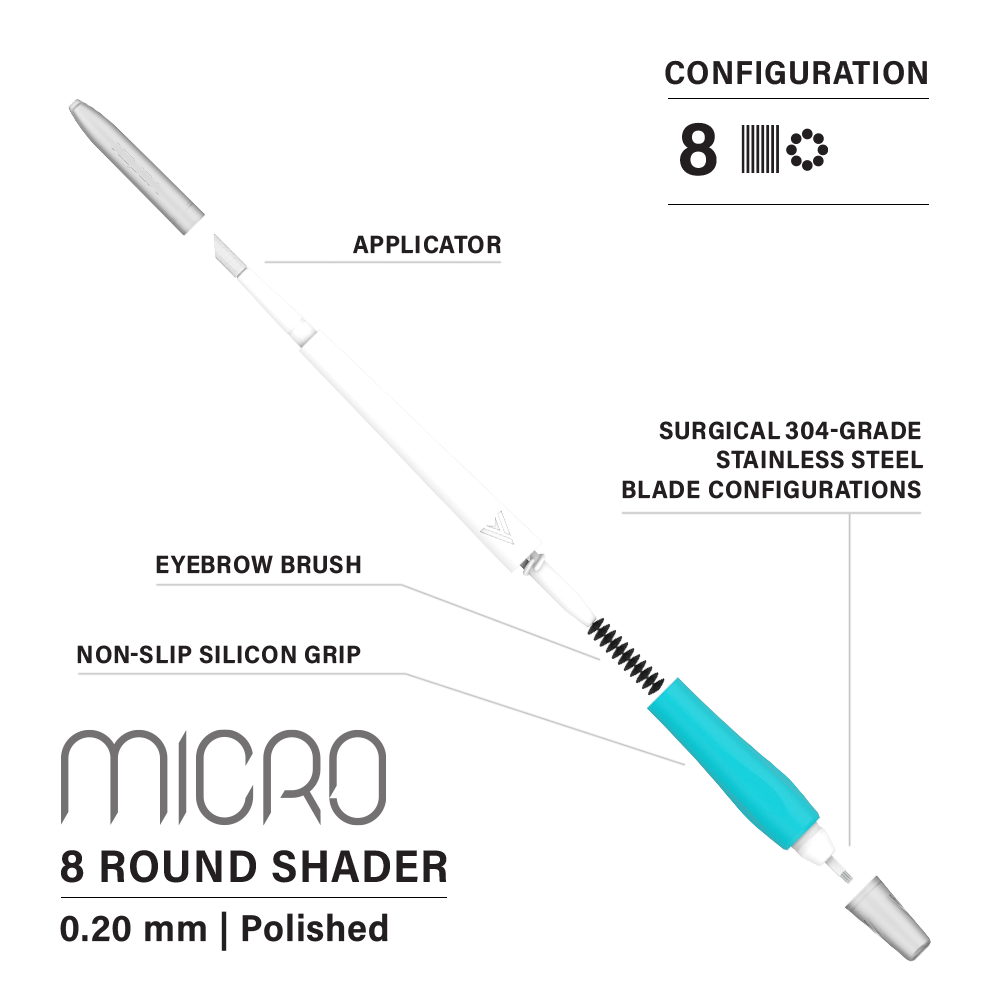 Vertix Micro Microblade - Round Shader Blade - Pack of 10 Microblades - Ultimate Beauty