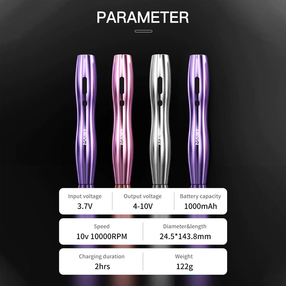 Dragonhawk Mast P20 Wireless Tattoo Machine with 1 Battery — Pick Color - Ultimate Beauty