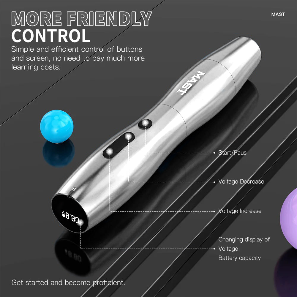 Dragonhawk Mast P20 Wireless Tattoo Machine with 2 Batteries - Ultimate Beauty