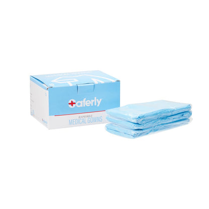 Saferly Disposable Blue Medical Gowns — Box of 10 - Ultimate Beauty