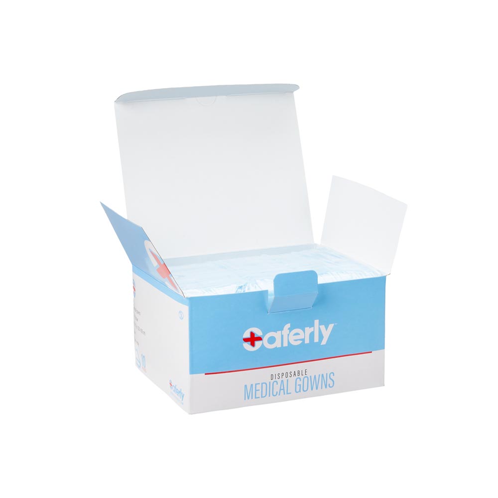 Saferly Disposable Blue Medical Gowns — Box of 10 - Ultimate Beauty
