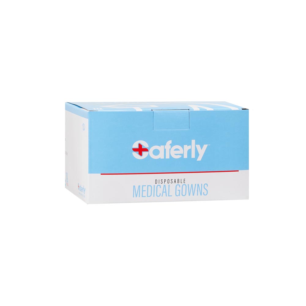 Saferly Disposable Blue Medical Gowns — Box of 10 - Ultimate Beauty