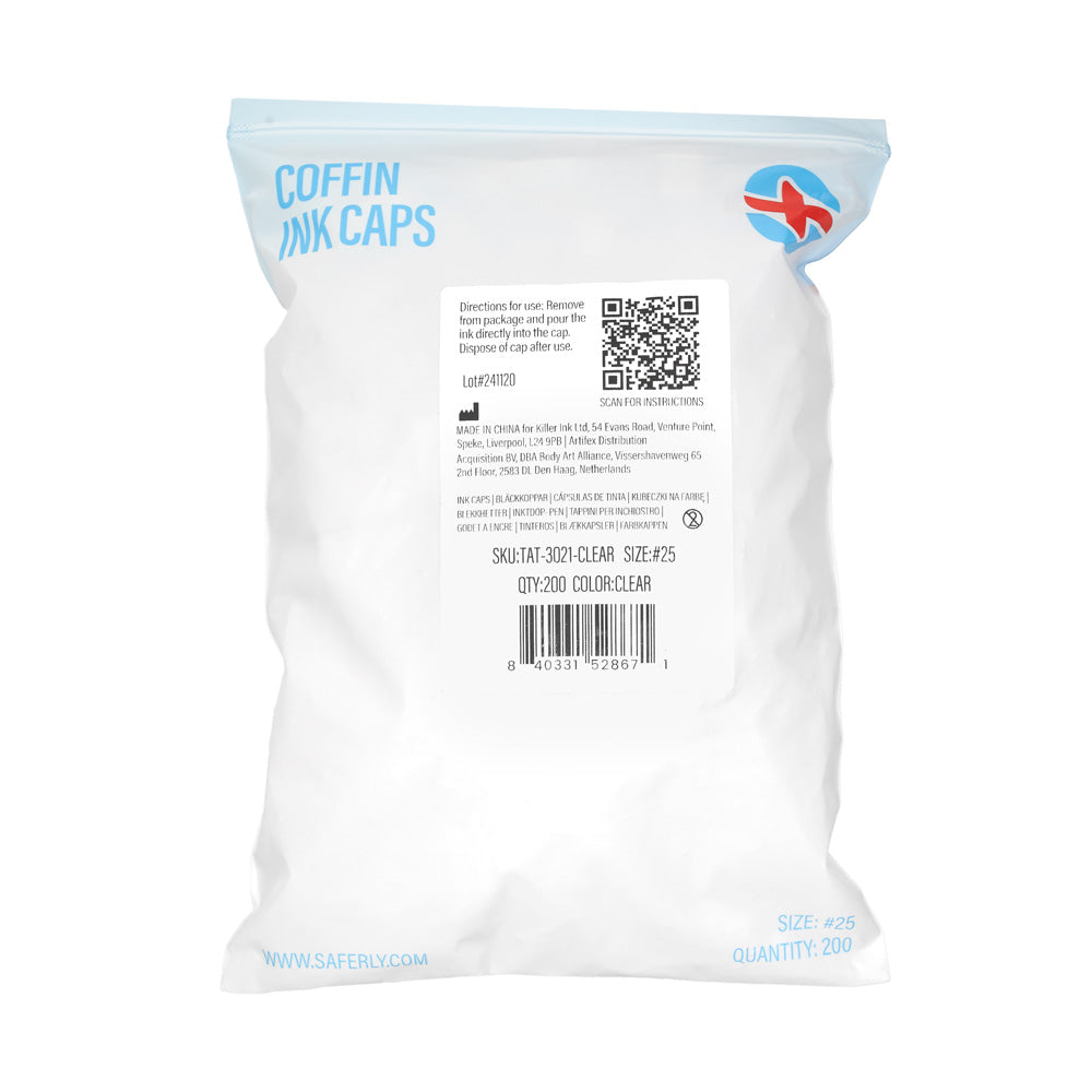 Saferly Coffin Ink Caps — #25 — Bag of 200 — Pick Color - Ultimate Beauty