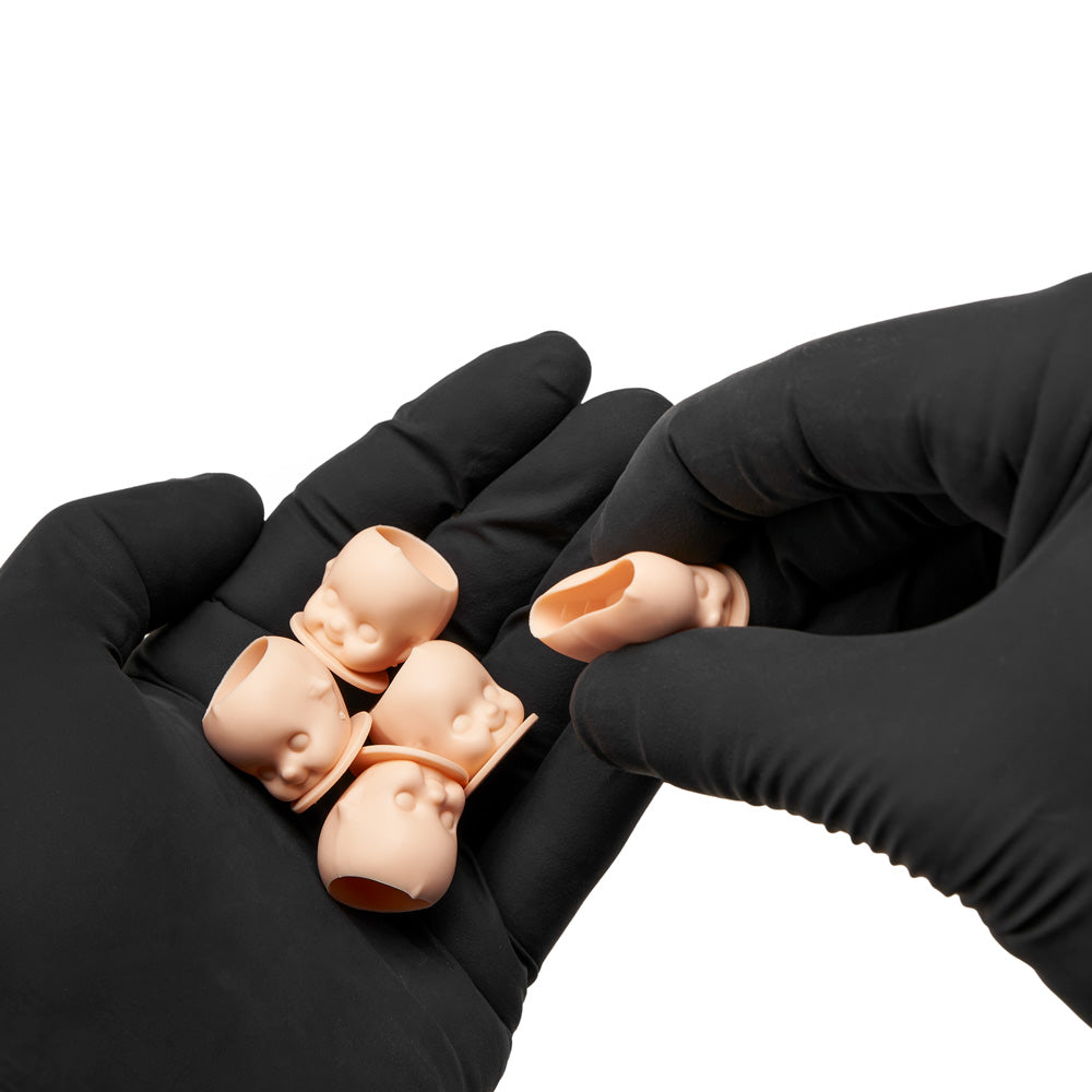 Saferly Cutie Doll Head Silicone Ink Caps —Size #16 (Large) — Bag of 200 - Ultimate Beauty