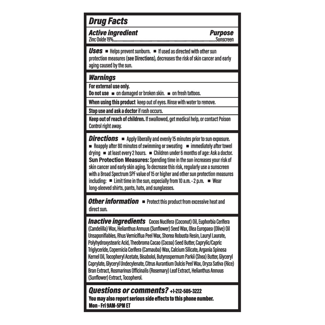 Mineral Sunscreen Stick Facts