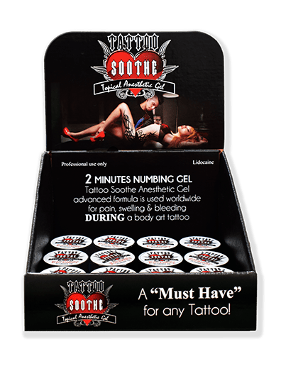 Tattoo Soothe Gel Display — Topical Anesthetic — 12 Jars - Ultimate Beauty