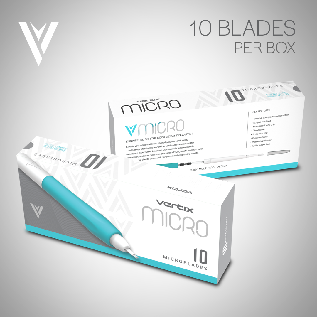 Vertix Micro Microblade - Round Shader Blade - Pack of 10 Microblades - Ultimate Beauty