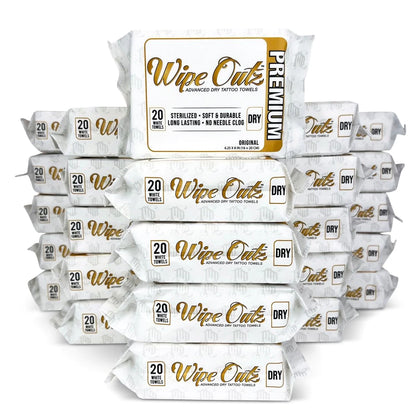 Wipe Outz Premium Dry White Tattoo Towels - Ultimate Beauty