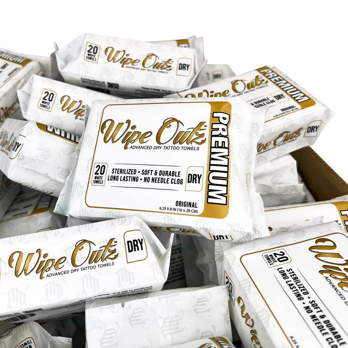 Wipe Outz Premium Dry White Tattoo Towels - Ultimate Beauty
