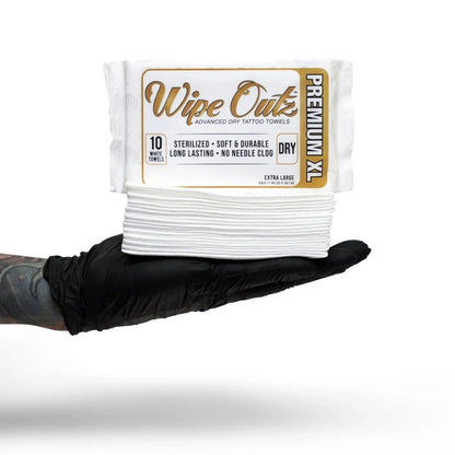 Wipe Outz Premium XL Dry White Tattoo Towels - Ultimate Beauty