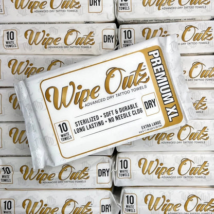 Wipe Outz Premium XL Dry White Tattoo Towels - Ultimate Beauty