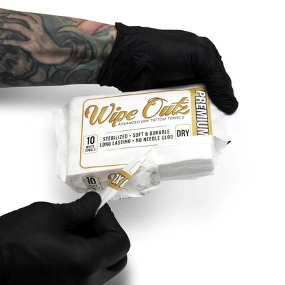 Wipe Outz Premium XL Dry White Tattoo Towels - Ultimate Beauty