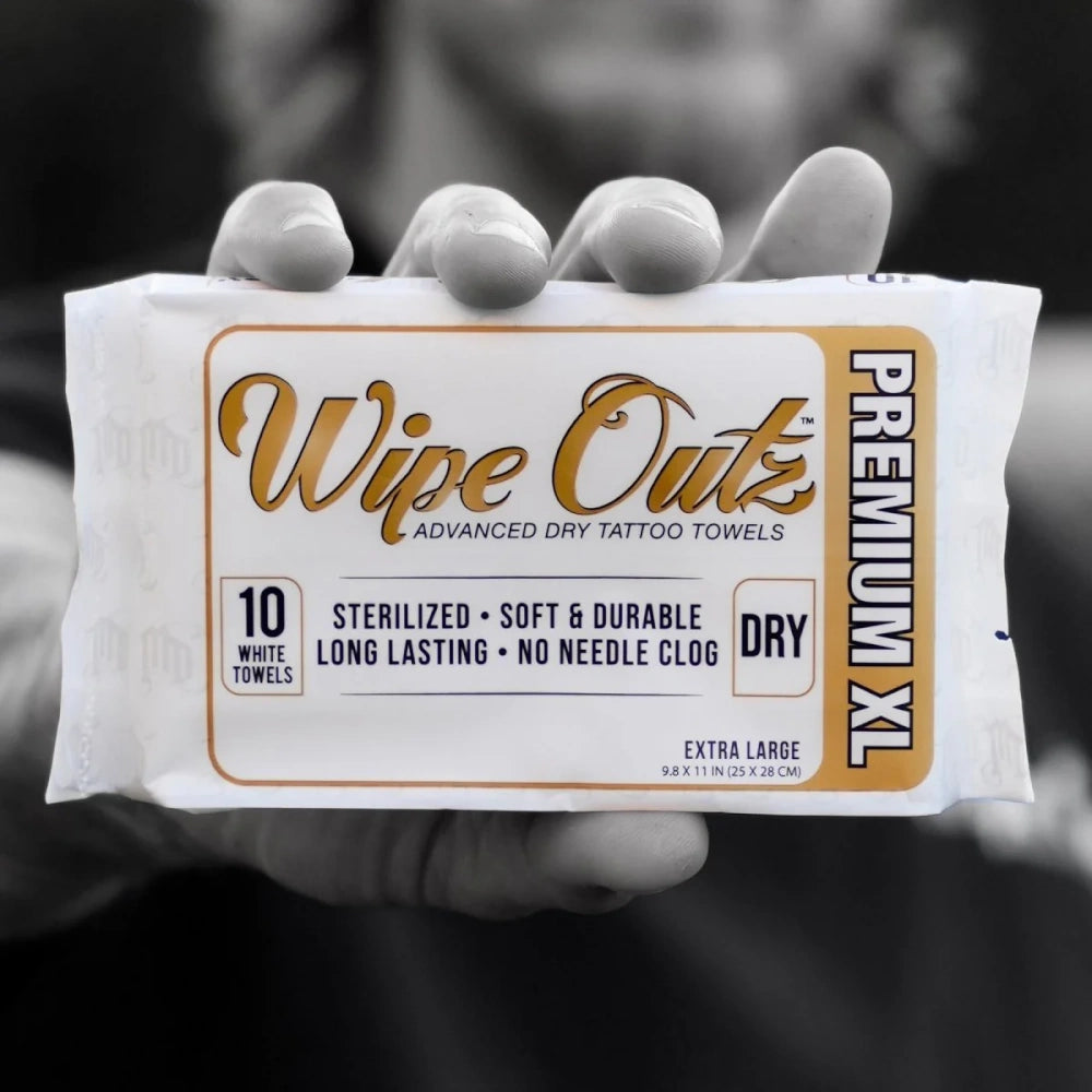 Wipe Outz Premium XL Dry White Tattoo Towels - Ultimate Beauty