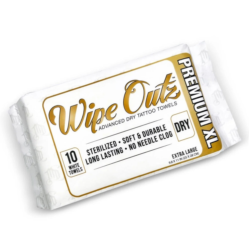 Wipe Outz Premium XL Dry White Tattoo Towels - Ultimate Beauty