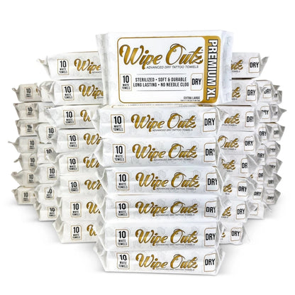 Wipe Outz Premium XL Dry White Tattoo Towels - Ultimate Beauty
