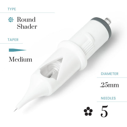 Peak Cerus PMU Cartridge Needles — Round Shaders (20) - Ultimate Beauty