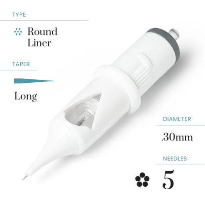 Peak Cerus PMU Cartridge Needles — Round Shaders (20) - Ultimate Beauty