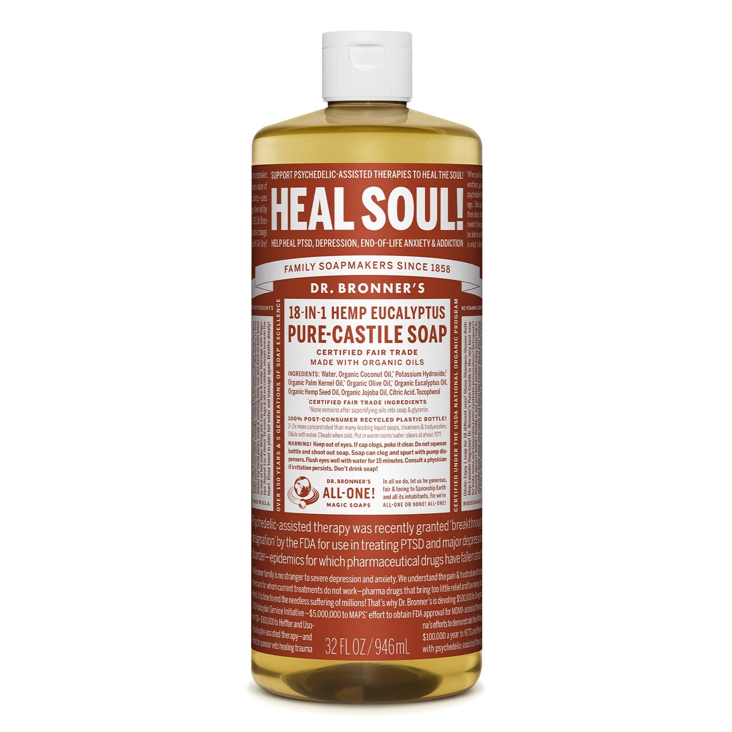Dr. Bronner's Magic Soaps Pure-Castile Soap - 32oz. Bottle - Ultimate Beauty