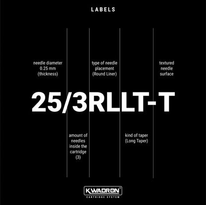 Kwadron Cartridge Tattoo Needles — Round Liners (20) - Ultimate Beauty