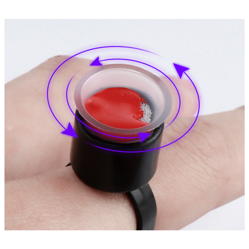 Finger Ring Pigment Cup with Sponge - 50/bag