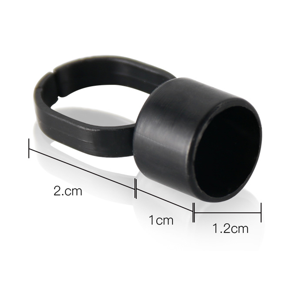 Finger Ring Ink Cup Holder - Black - 50/bag