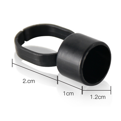 Finger Ring Ink Cup Holder - Black - 50/bag - Ultimate Beauty