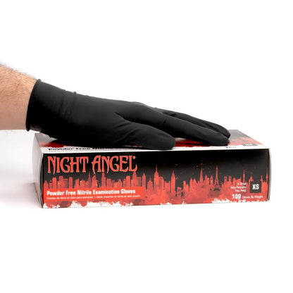 Night Angel Black Disposable Nitrile Gloves — Price Per Box - Ultimate Beauty