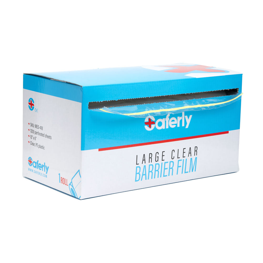 Saferly Medical Clear Barrier Film — 10" x 6" — One Roll of 1200 Perforated Sheets - Ultimate Beauty