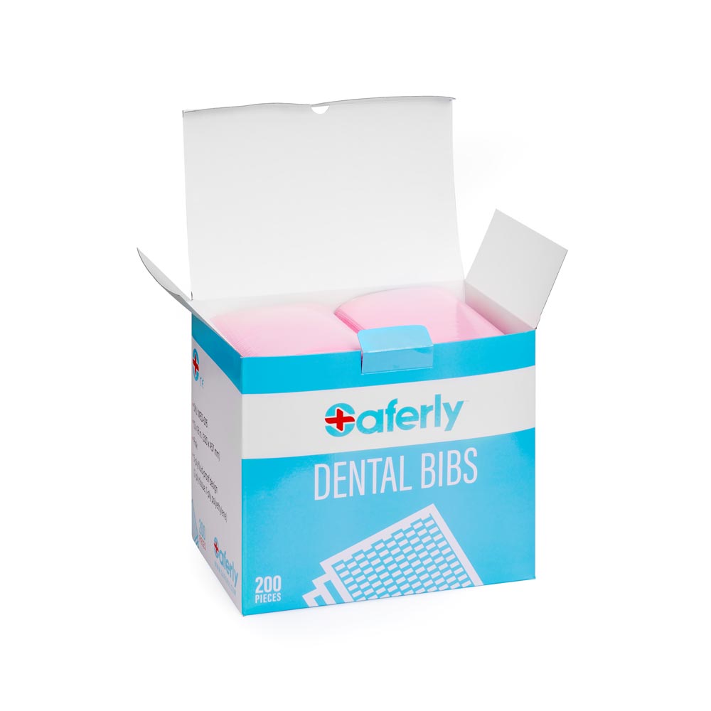 Saferly Pink Dental Bibs — Box of 200 - Ultimate Beauty