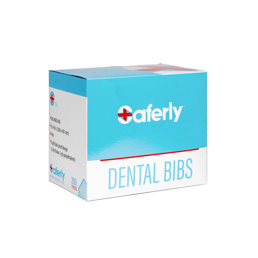 Saferly Pink Dental Bibs — Box of 200 - Ultimate Beauty