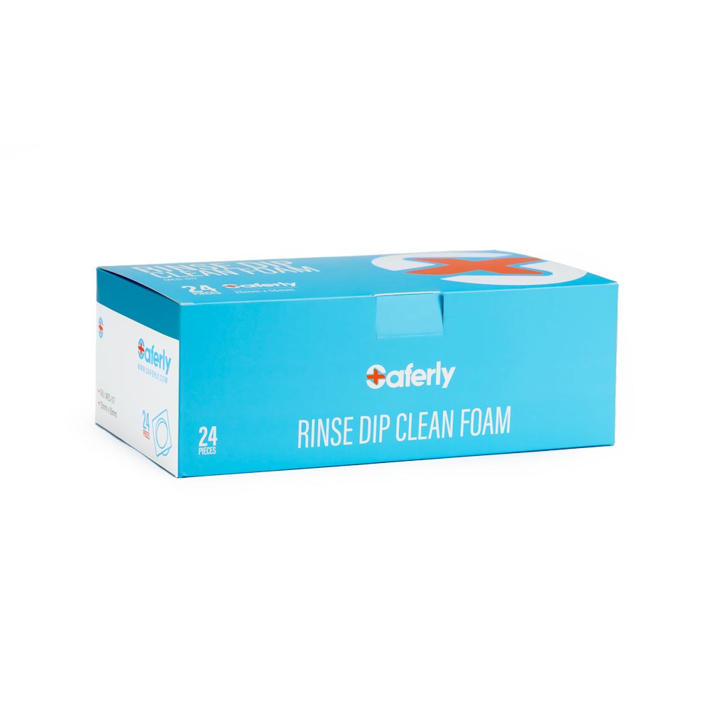 Saferly Rinse Caps with Foam — Box of 24