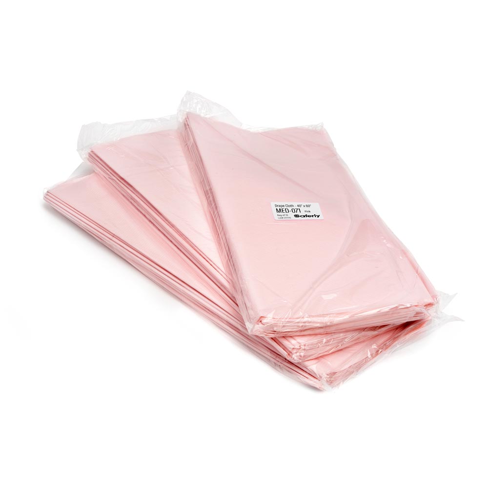 Saferly Pink Cloth Drape Sheets — 40" x 60" — Bag of 10 or Case of 100 - Ultimate Beauty