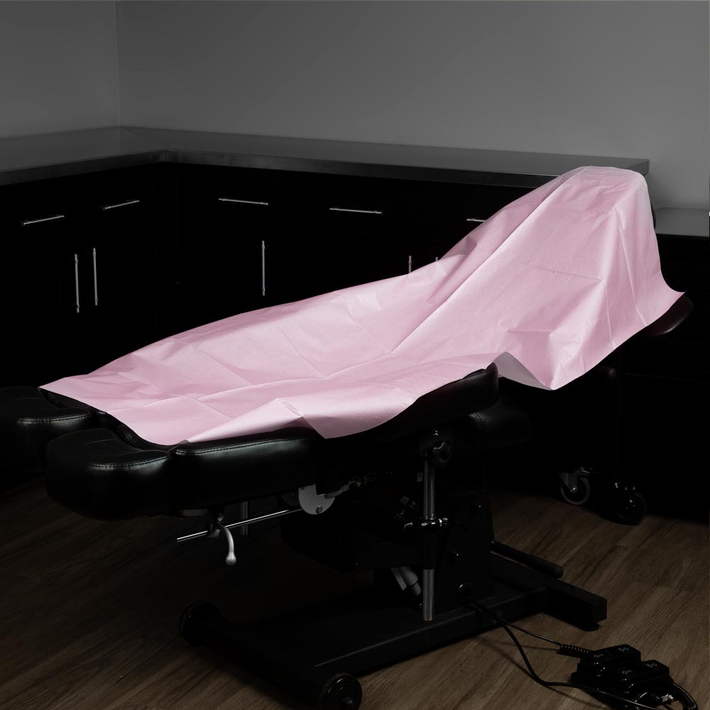 Saferly Pink Cloth Drape Sheets — 40" x 60" — Bag of 10 or Case of 100