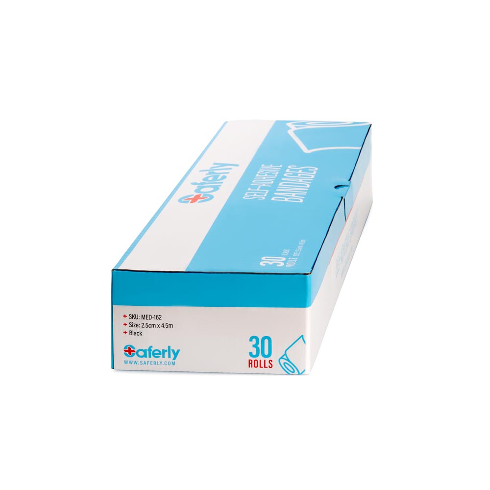 Saferly 1” Medical Cohesive Wrap — Black — Box of 30 - Ultimate Beauty