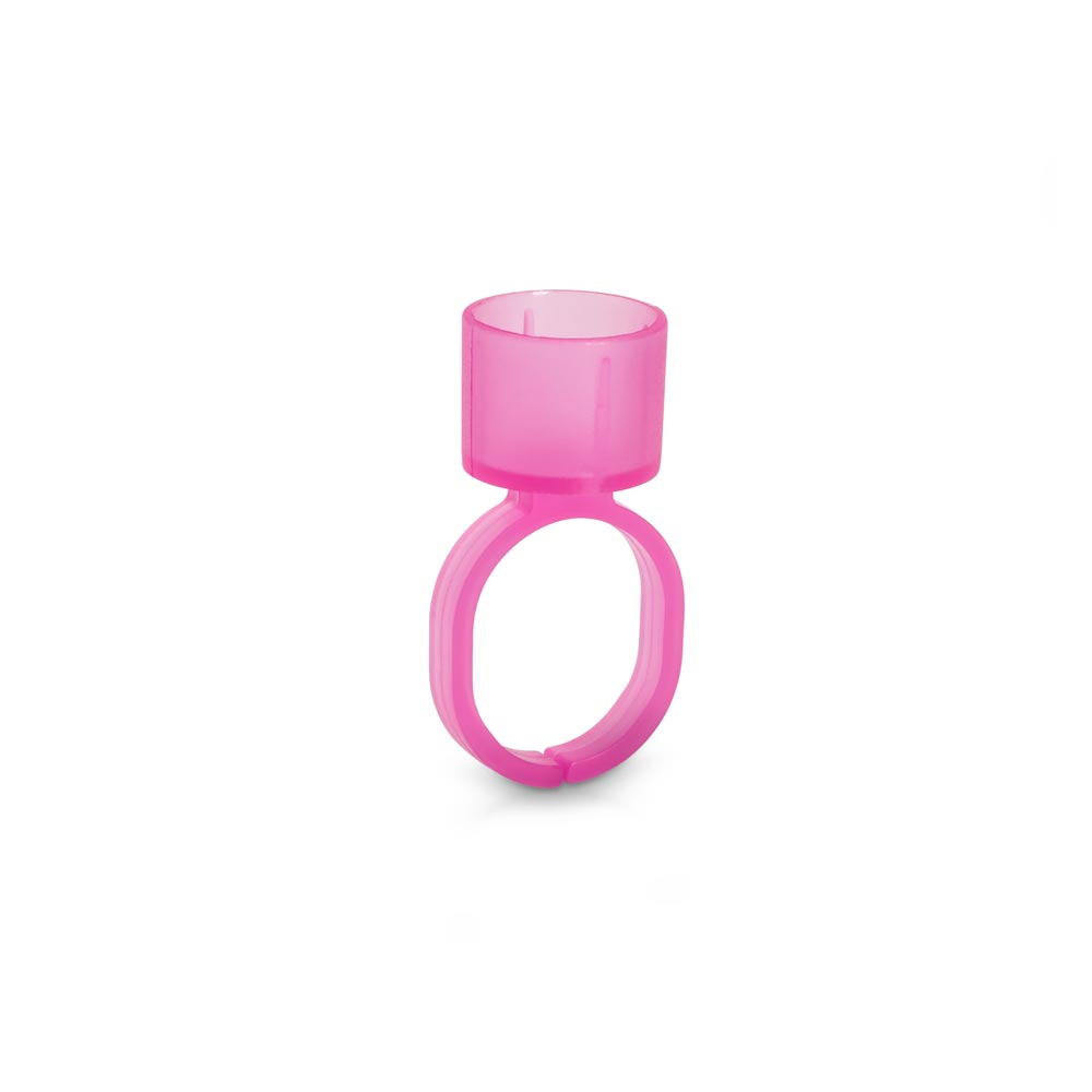 Cosmetic Ink Cup Holder Finger Ring — Pink — Bag of 50 - Ultimate Beauty