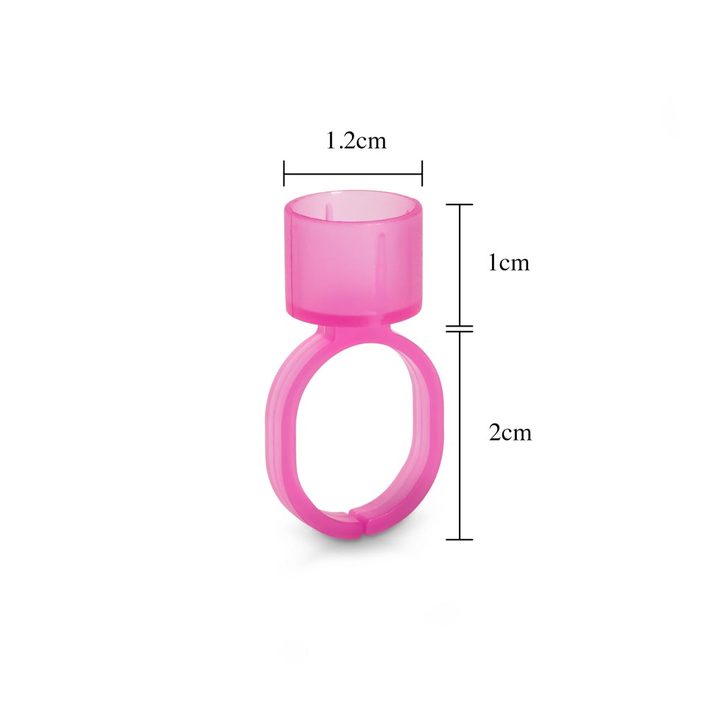 Cosmetic Ink Cup Holder Finger Ring — Pink — Bag of 50 - Ultimate Beauty