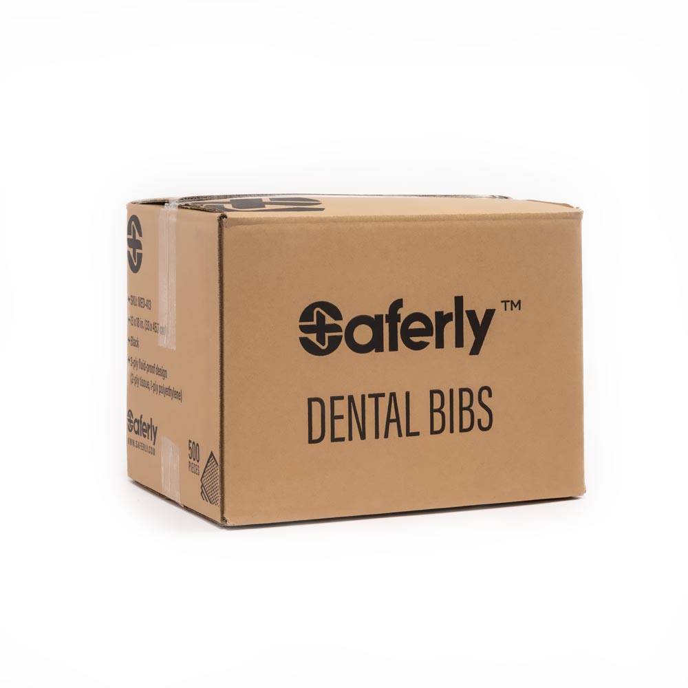 Saferly Medical Black Dental Bibs — 13” x 18” — Case of 500 - Ultimate Beauty