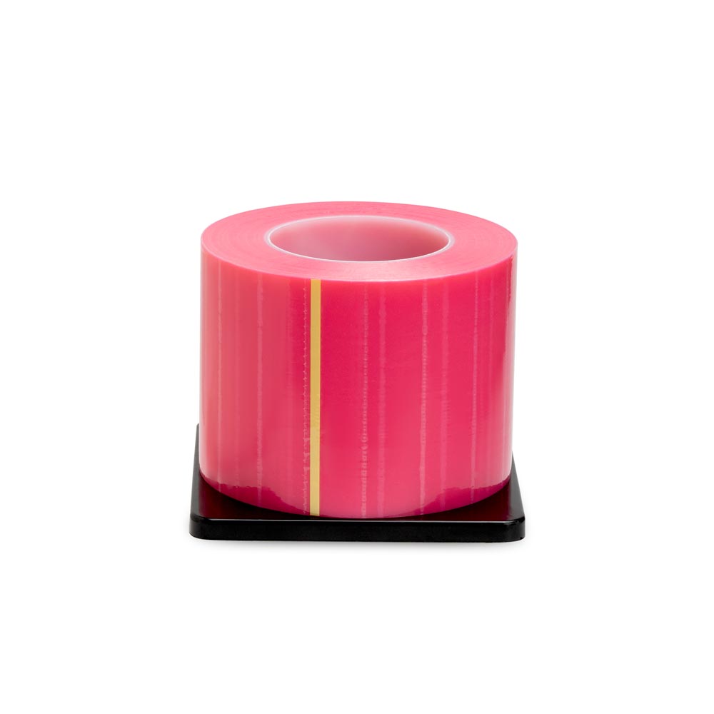 Saferly Pink Barrier Film + Dispenser Box — 4” x 6” Sheets — Price Per Roll