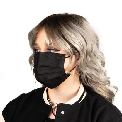 Black Disposable Face Masks — Box of 50 - Ultimate Beauty