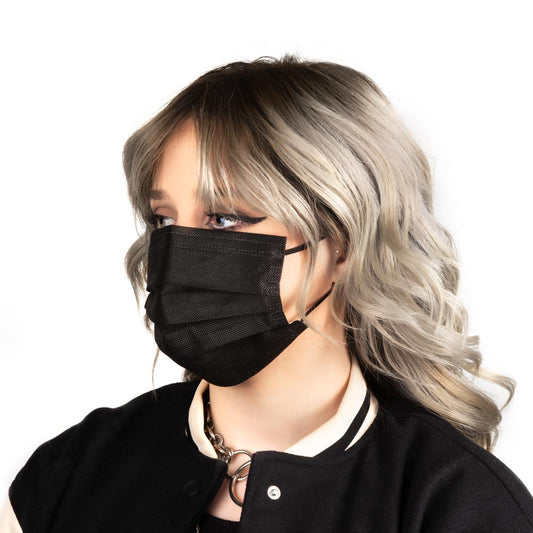 Black Disposable Face Masks — Box of 50 - Ultimate Beauty