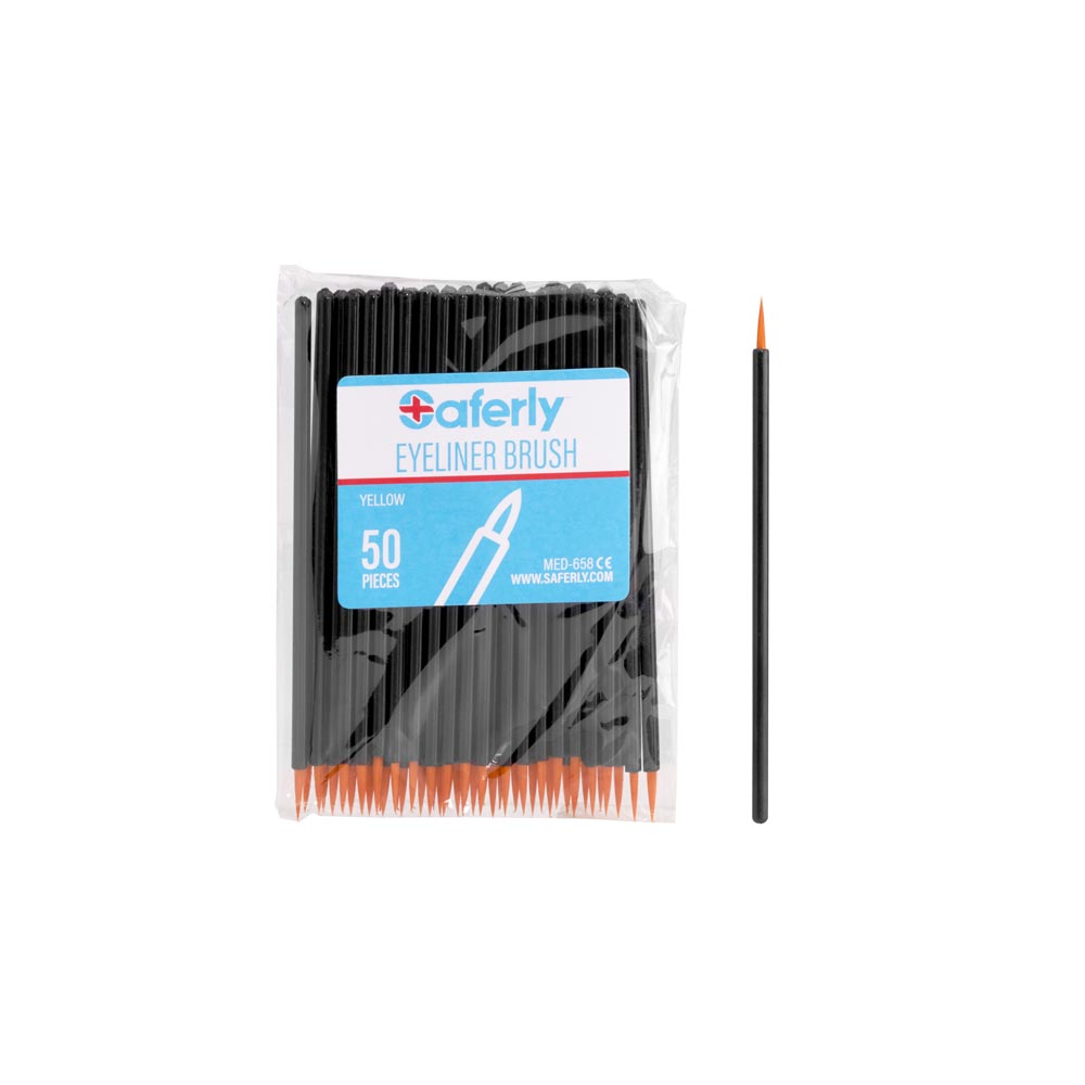 Saferly Disposable Eyeliner Brushes — Fine Tip — Pack of 50 - Ultimate Beauty